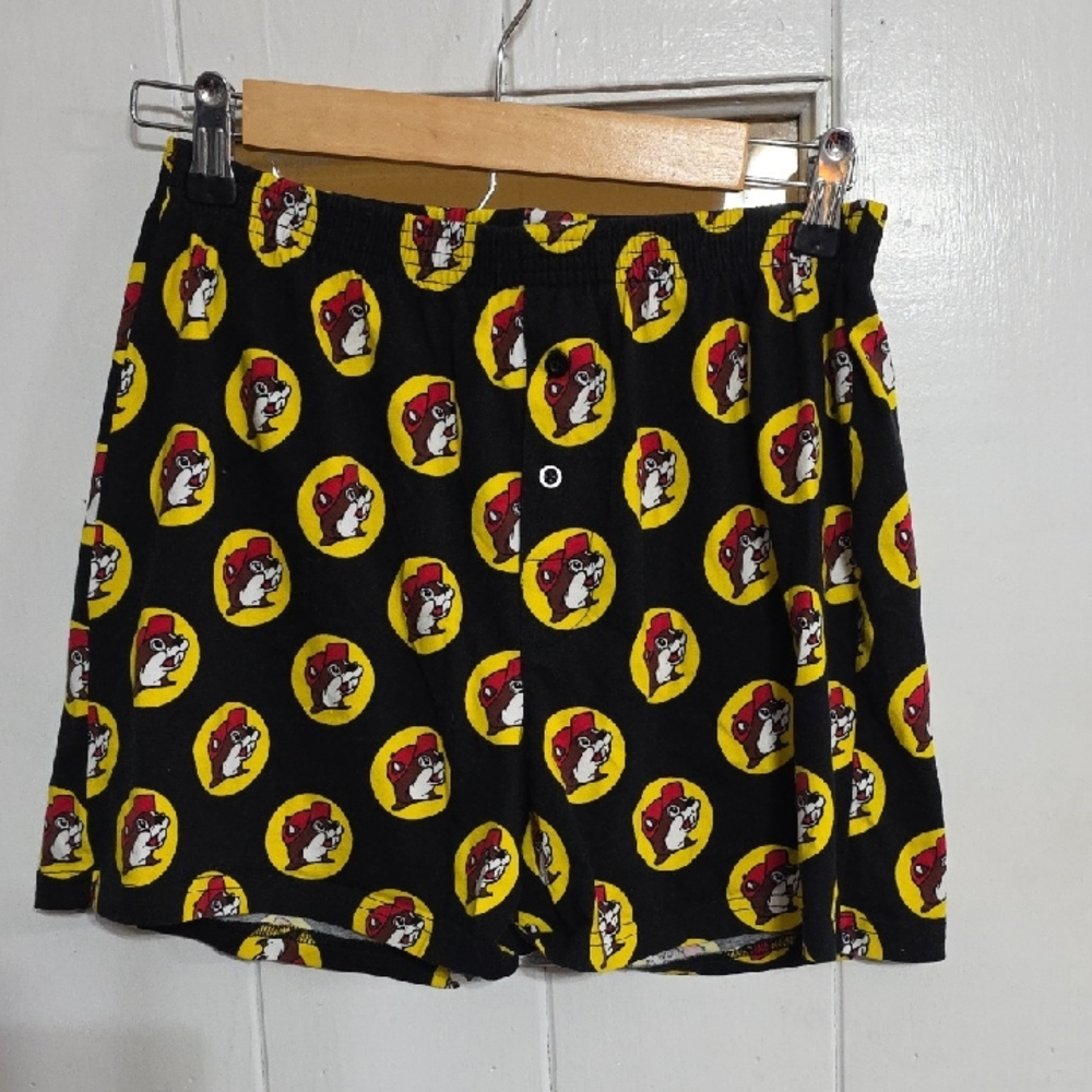 Buc-ees Kids/Boys Boxer/Sleep Shorts ‎ Beavers Button Fly Cotton Sz L READ